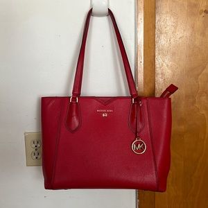 Red Michael Kors Purse , Used only TWICE, Perfect Condition on the inside